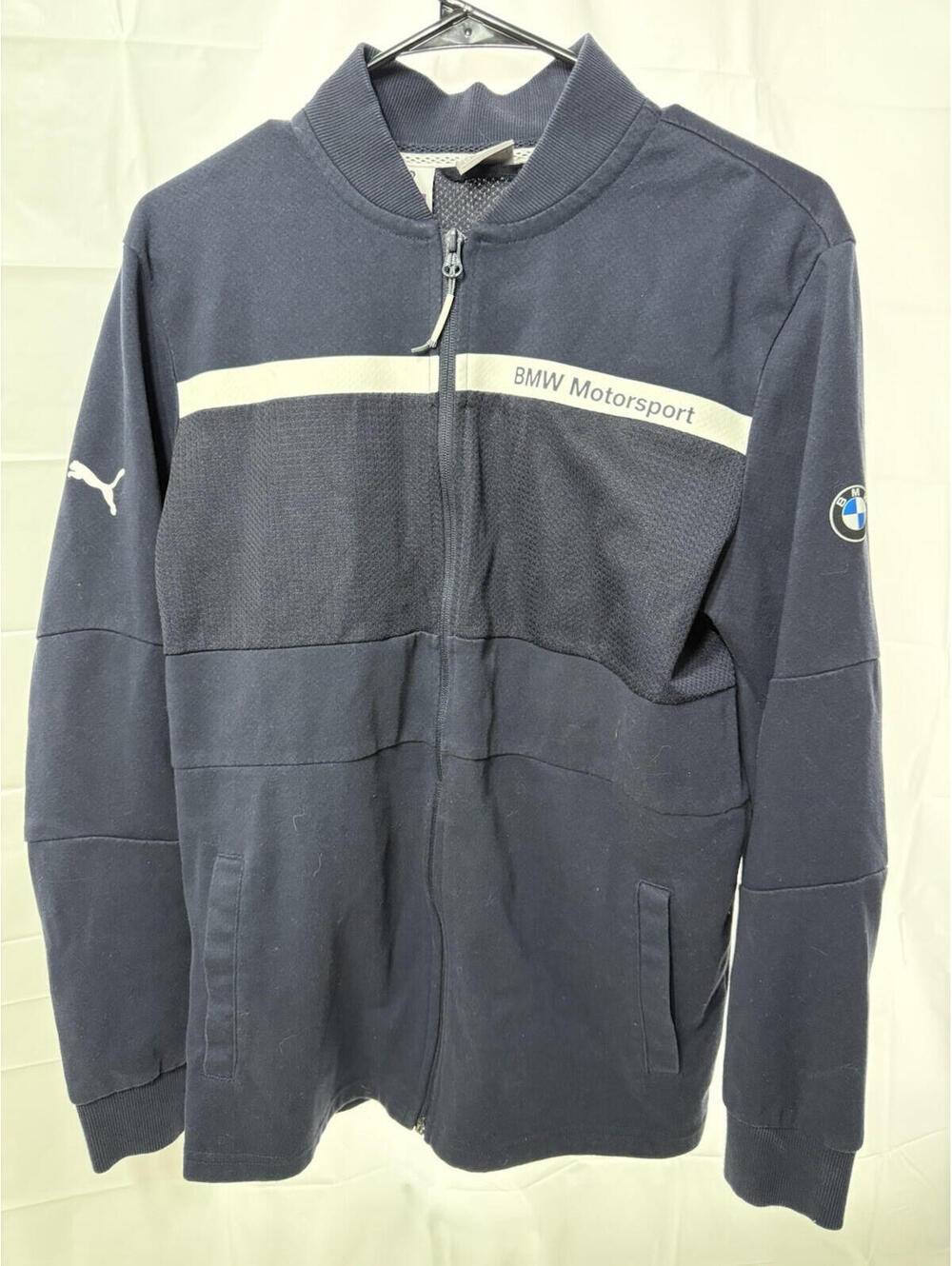 Puma x BMW Motorsport logo full zip cotton jacket size S